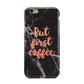 But First Coffee Black Marble Effect Apple iPhone 6 3D Tough Case