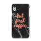But First Coffee Black Marble Effect Apple iPhone XR White 3D Snap Case