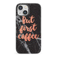 But First Coffee Black Marble Effect iPhone 13 Mini Full Wrap 3D Snap Case
