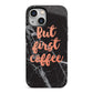 But First Coffee Black Marble Effect iPhone 13 Mini Full Wrap 3D Tough Case