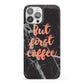 But First Coffee Black Marble Effect iPhone 13 Pro Max Full Wrap 3D Snap Case