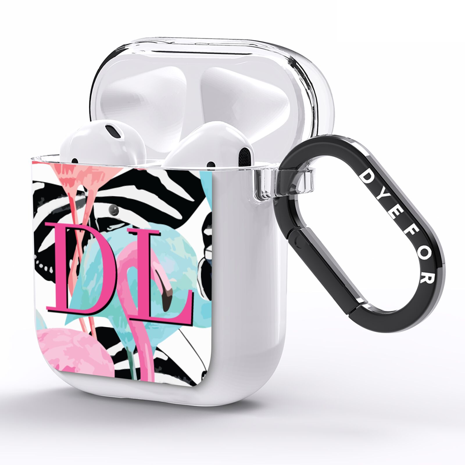 Butterflies Flamingos AirPods Clear Case Side Image