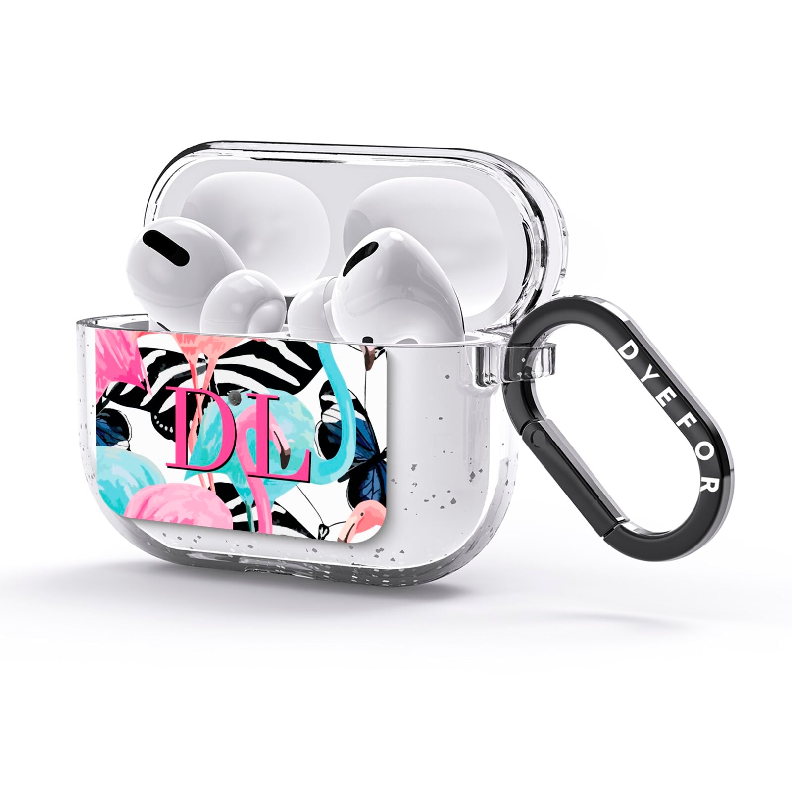 Butterflies Flamingos AirPods Glitter Case 3rd Gen Side Image
