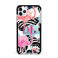 Butterflies Flamingos Apple iPhone 11 Pro Max in Silver with Black Impact Case