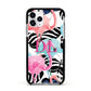 Butterflies Flamingos Apple iPhone 11 Pro in Silver with Black Impact Case
