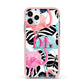 Butterflies Flamingos Apple iPhone 11 Pro in Silver with Pink Impact Case