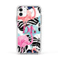 Butterflies Flamingos Apple iPhone 11 in White with White Impact Case