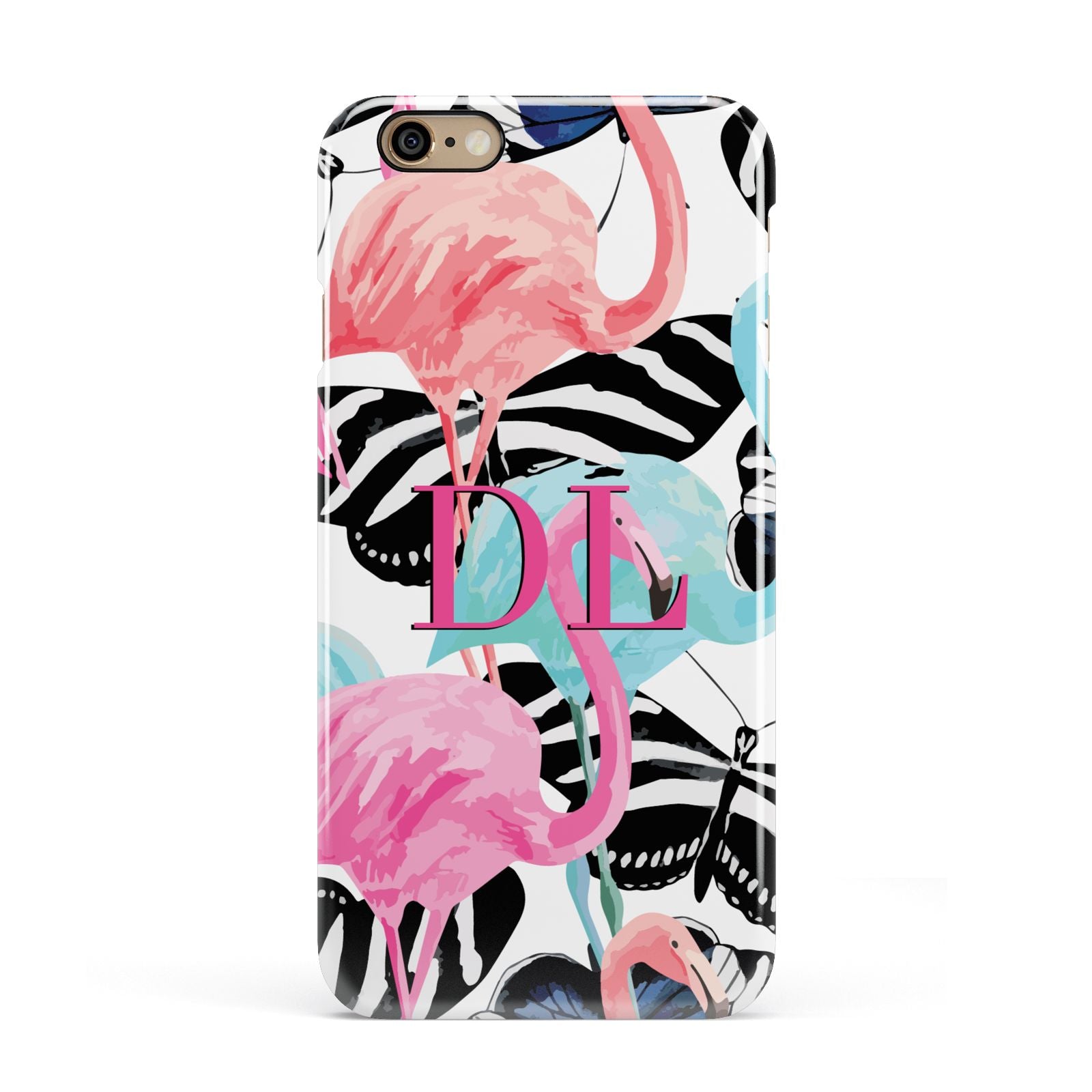 Butterflies Flamingos Apple iPhone 6 3D Snap Case
