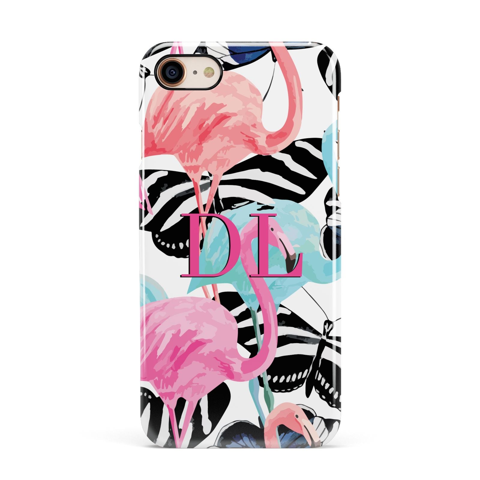 Butterflies Flamingos Apple iPhone 7 8 3D Snap Case