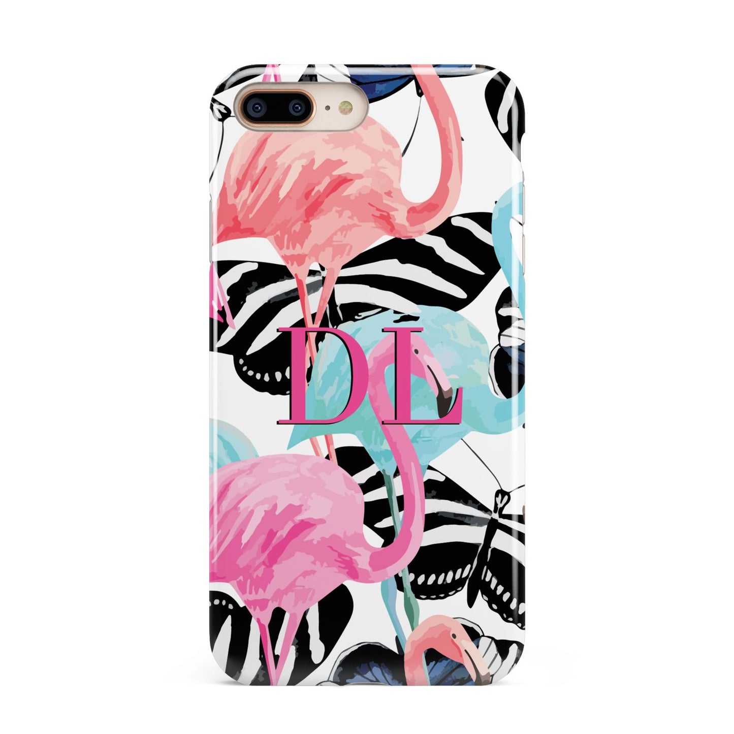 Butterflies Flamingos Apple iPhone 7 8 Plus 3D Tough Case