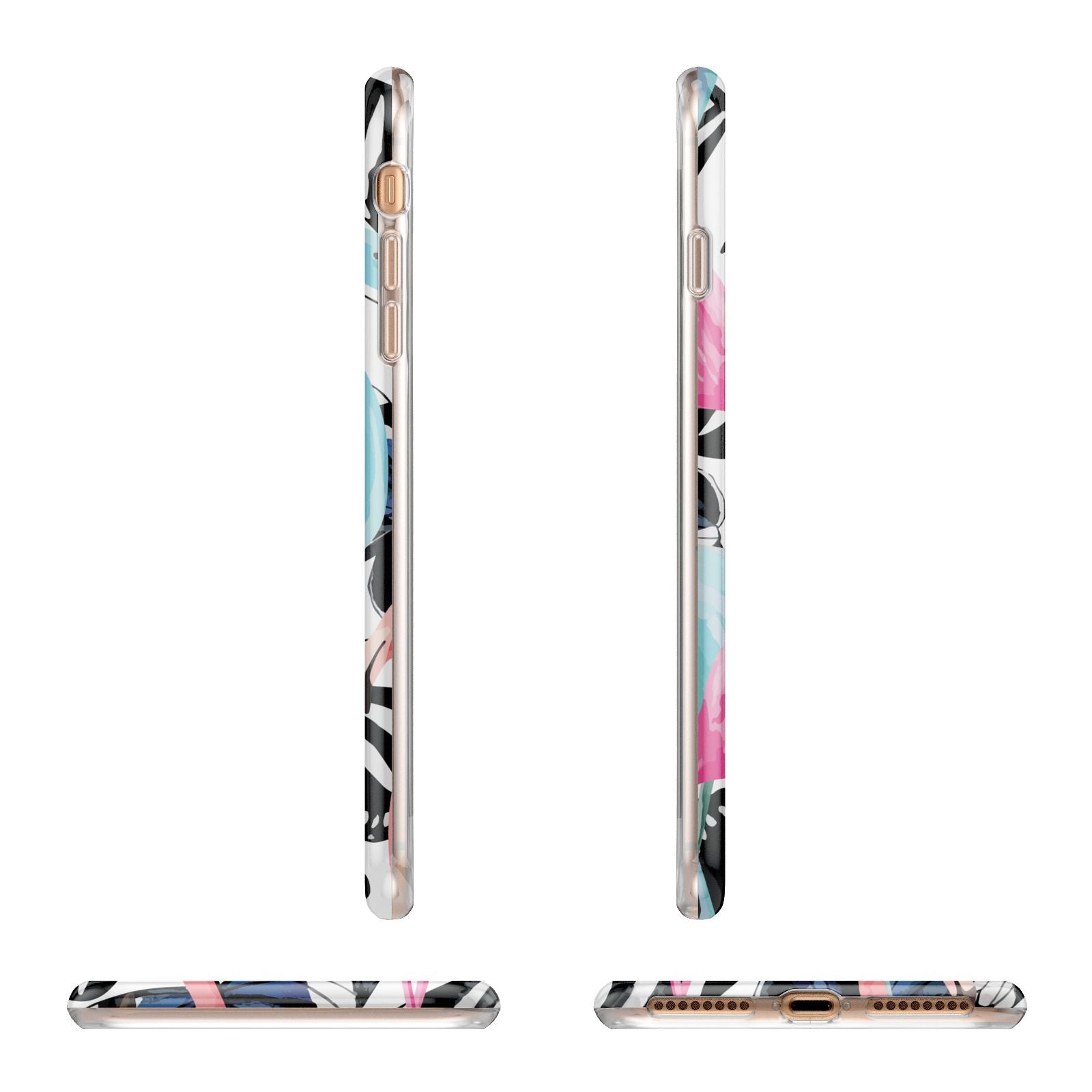 Butterflies Flamingos Apple iPhone 7 8 Plus 3D Wrap Tough Case Alternative Image Angles