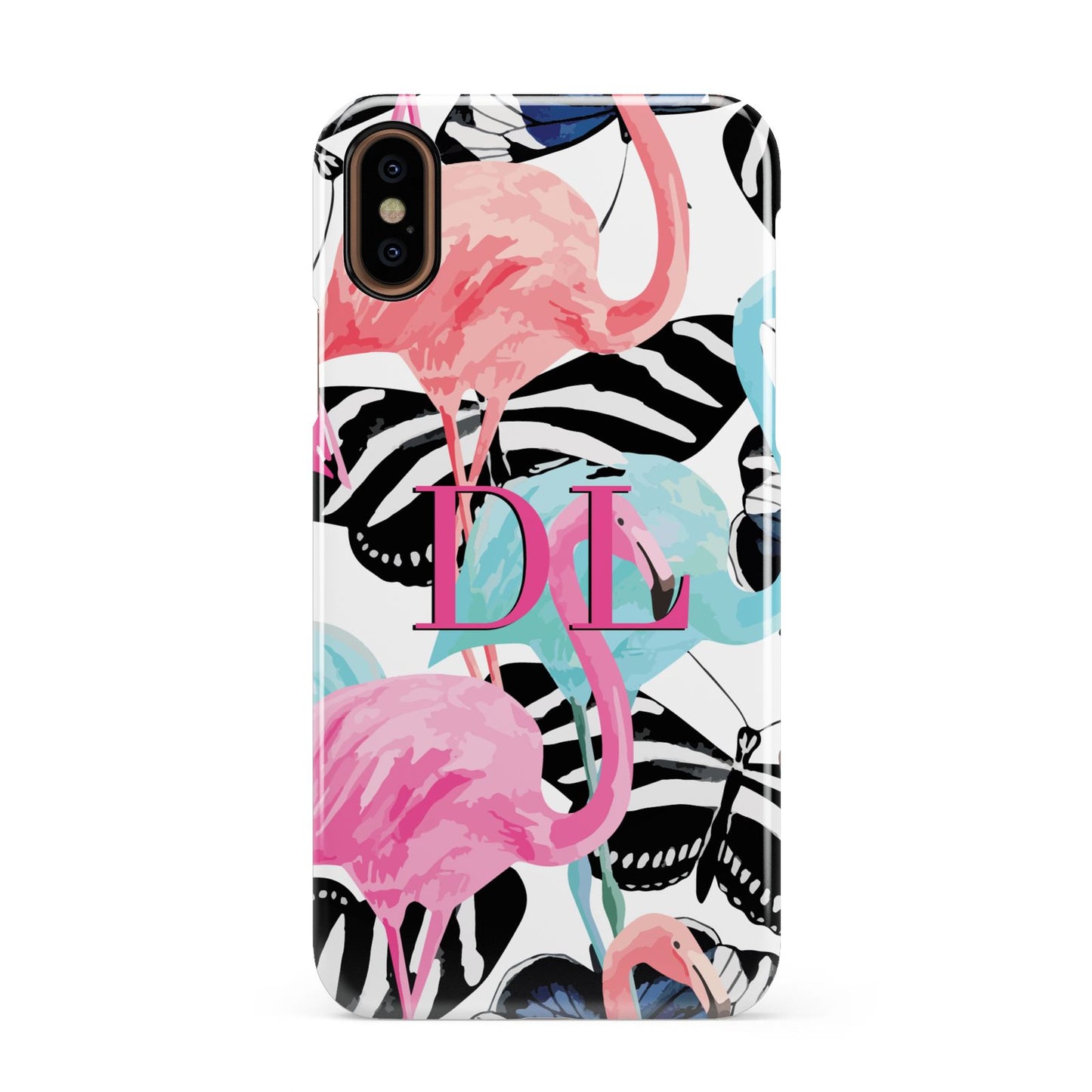 Butterflies Flamingos Apple iPhone XS 3D Snap Case