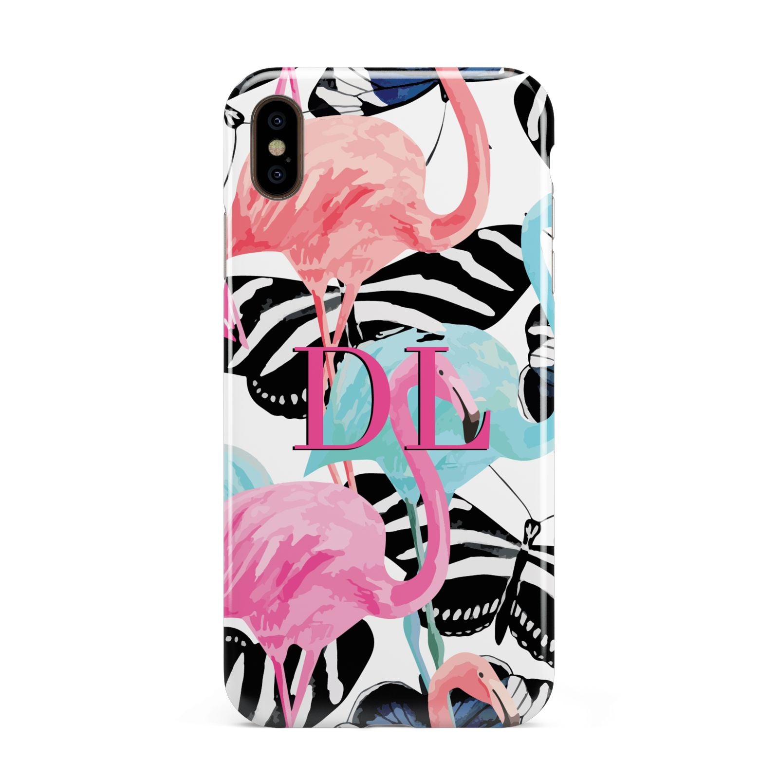 Butterflies Flamingos Apple iPhone Xs Max 3D Tough Case