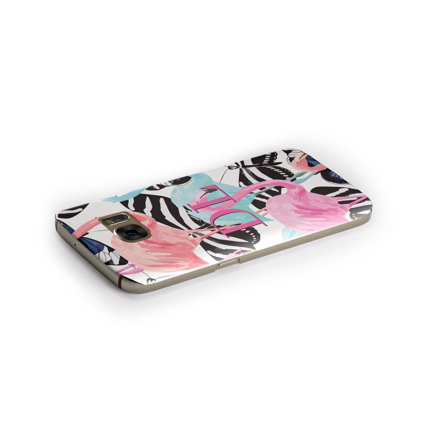 Butterflies Flamingos Samsung Galaxy Case Side Close Up