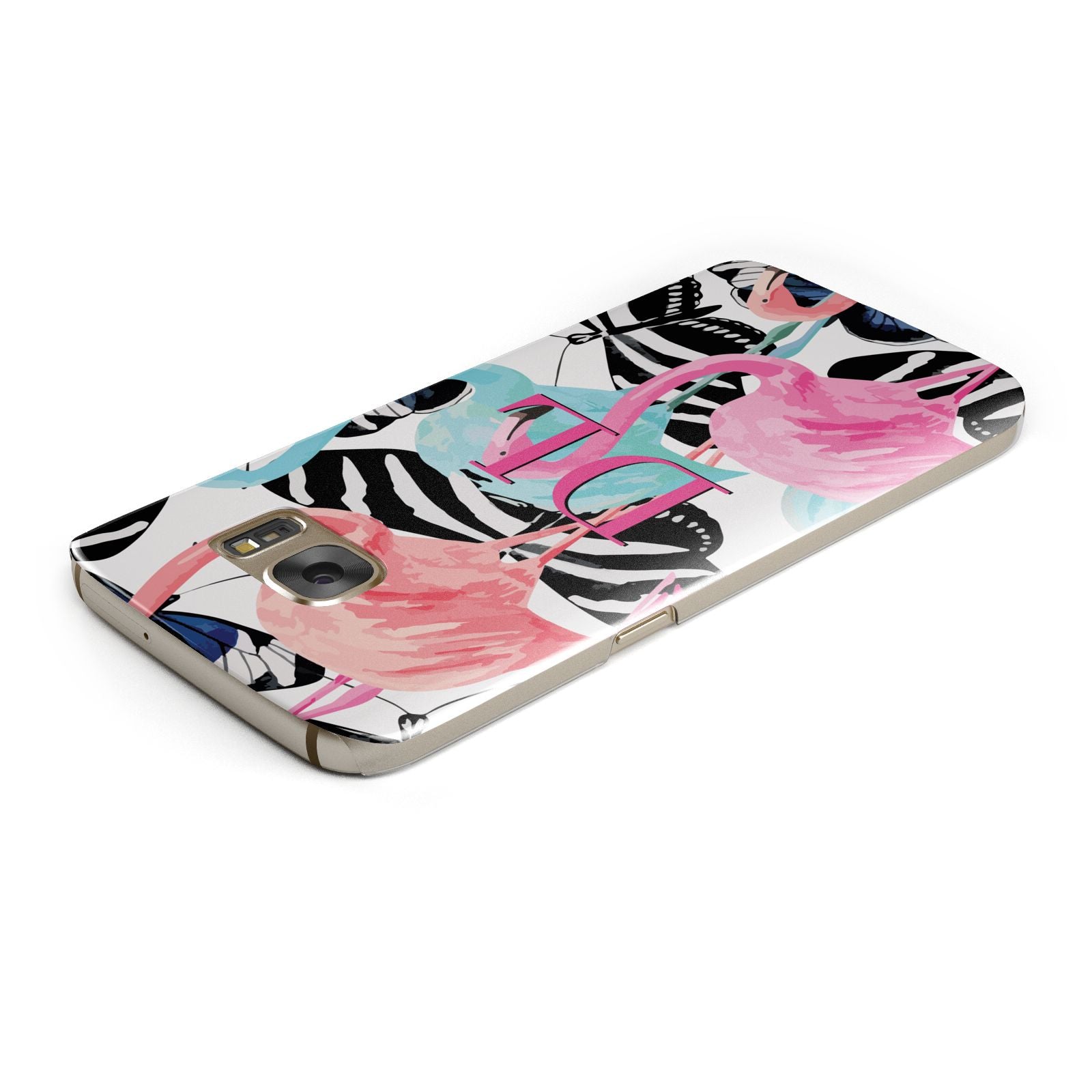 Butterflies Flamingos Samsung Galaxy Case Top Cutout