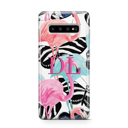 Butterflies Flamingos Samsung Galaxy S10 Case