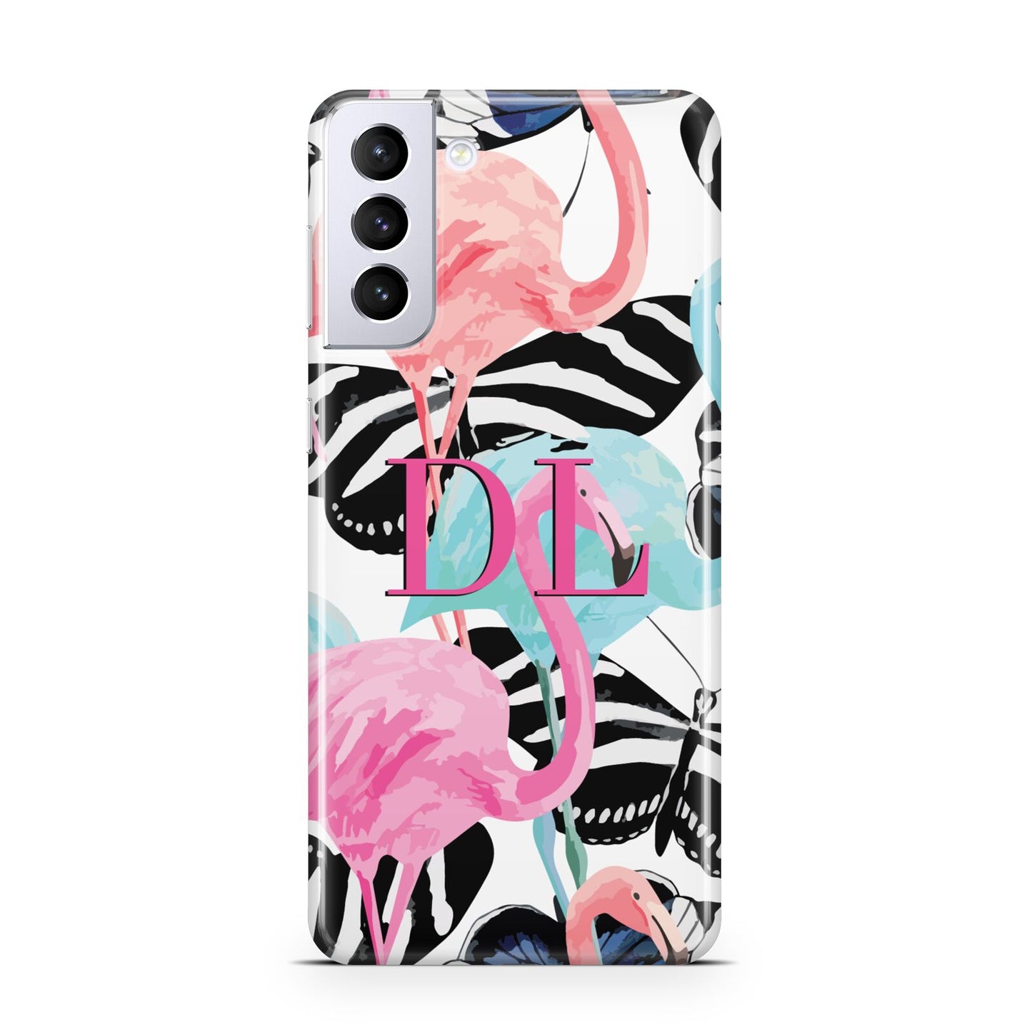 Butterflies Flamingos Samsung S21 Plus Phone Case