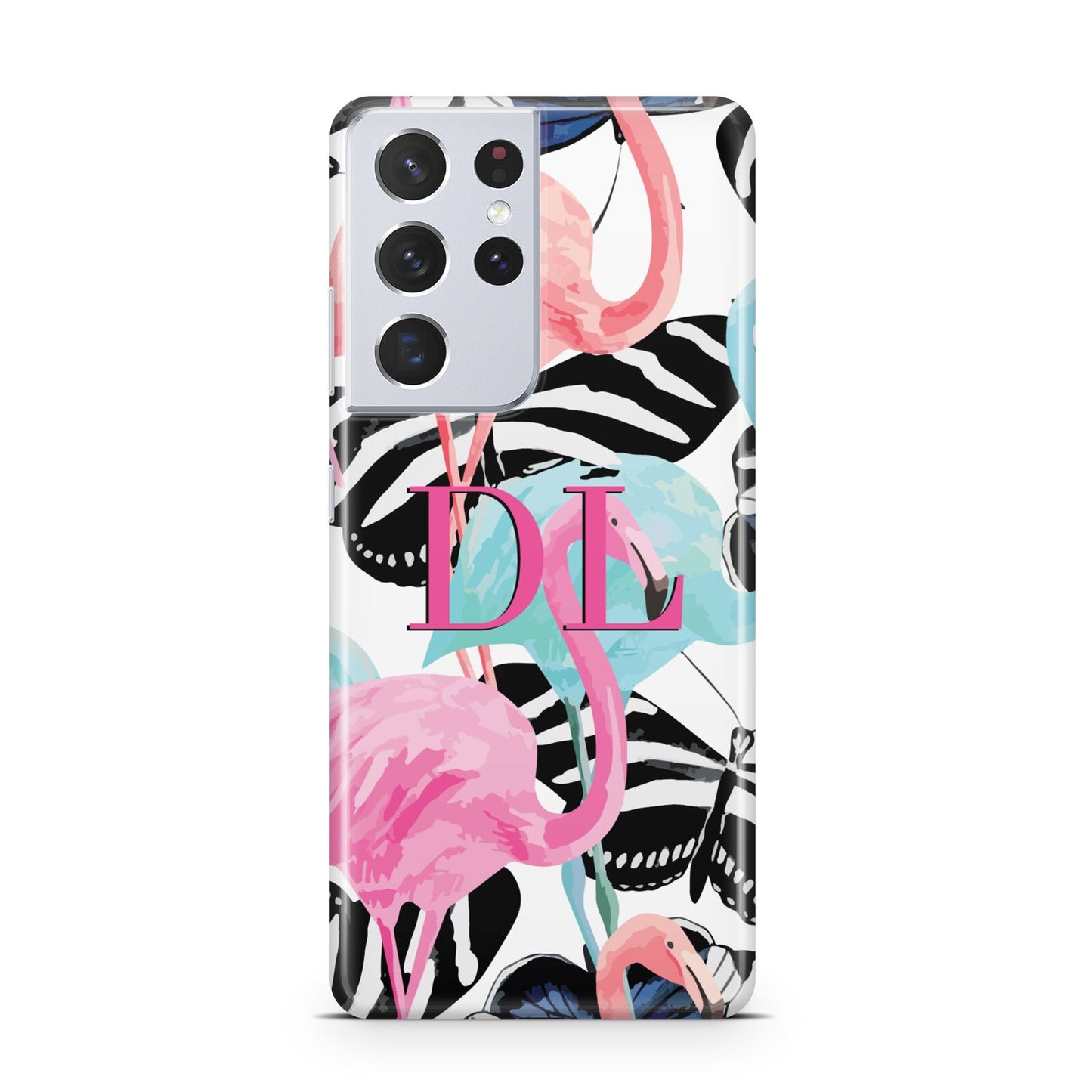 Butterflies Flamingos Samsung S21 Ultra Case