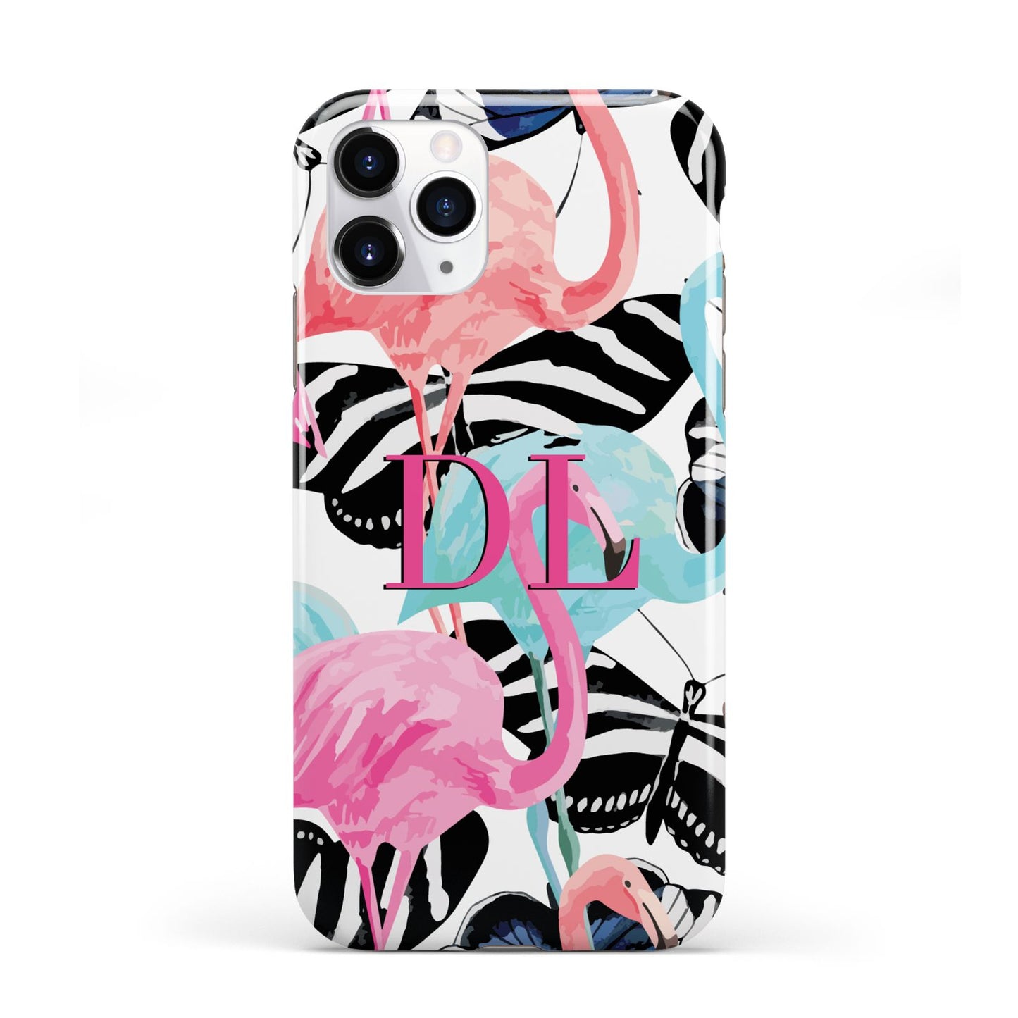 Butterflies Flamingos iPhone 11 Pro 3D Tough Case