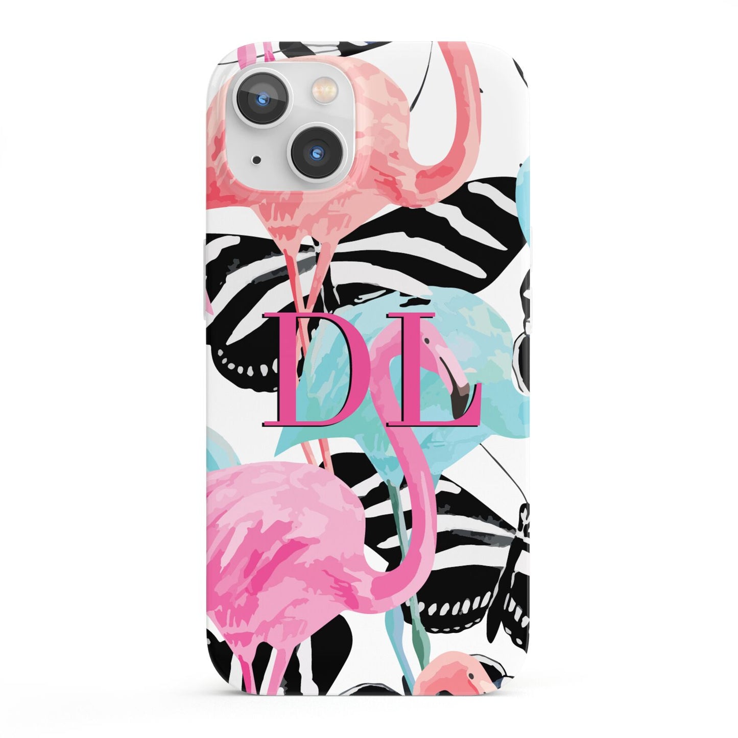 Butterflies Flamingos iPhone 13 Full Wrap 3D Snap Case