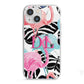 Butterflies Flamingos iPhone 13 Mini TPU Impact Case with White Edges