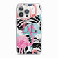 Butterflies Flamingos iPhone 13 Pro TPU Impact Case with White Edges