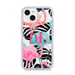 Butterflies Flamingos iPhone 14 Clear Tough Case Starlight