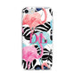 Butterflies Flamingos iPhone 7 Bumper Case on Silver iPhone