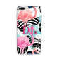 Butterflies Flamingos iPhone 8 Plus Bumper Case on Silver iPhone