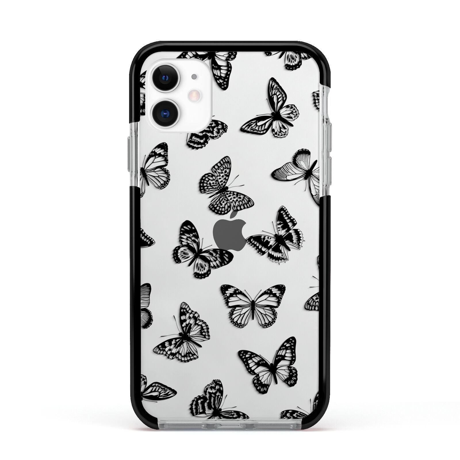 Butterfly Apple iPhone 11 in White with Black Impact Case