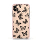 Butterfly Apple iPhone Xs Impact Case Pink Edge on Gold Phone