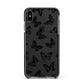 Butterfly Apple iPhone Xs Max Impact Case Black Edge on Black Phone