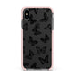Butterfly Apple iPhone Xs Max Impact Case Pink Edge on Black Phone