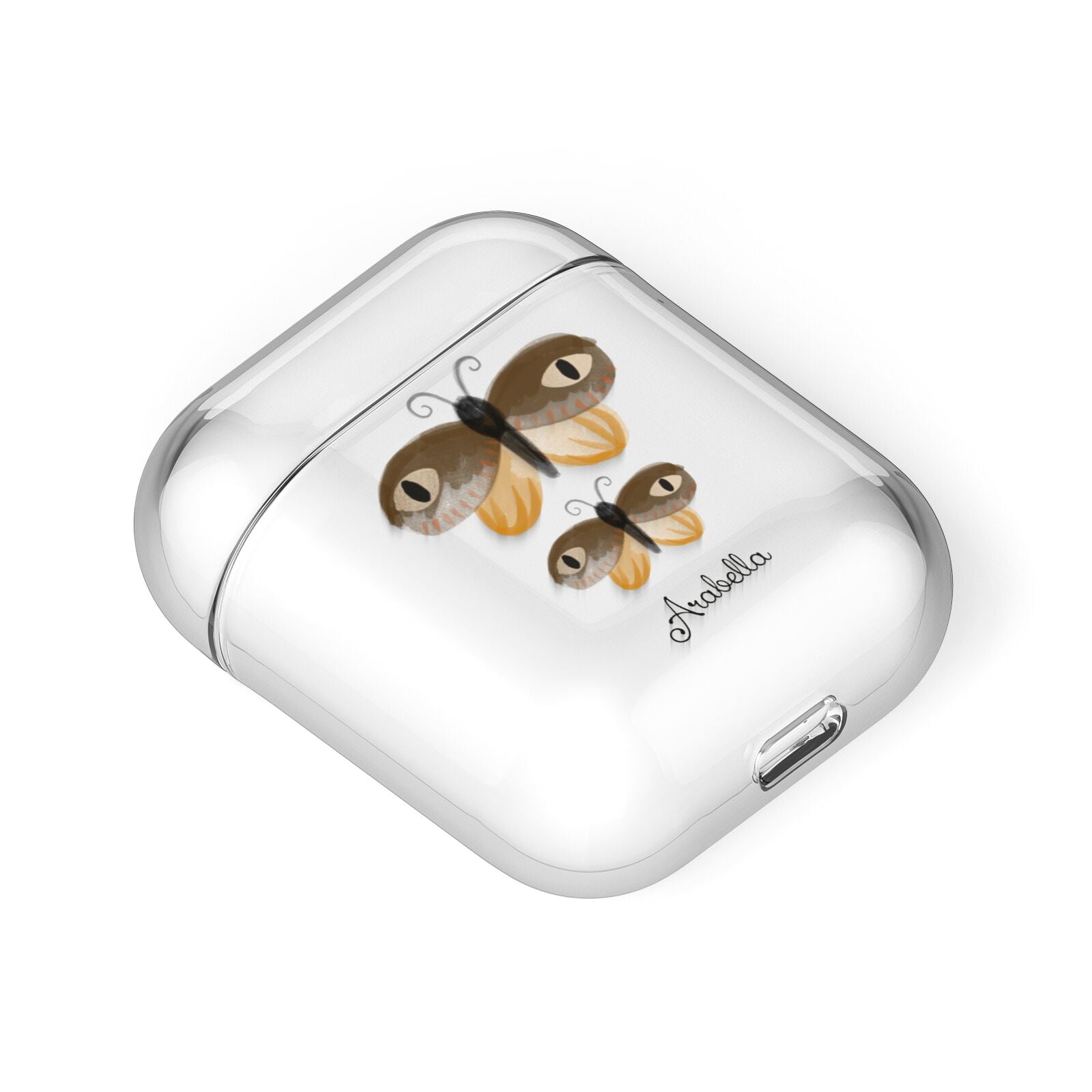 Butterfly Halloween Personalised AirPods Case Laid Flat