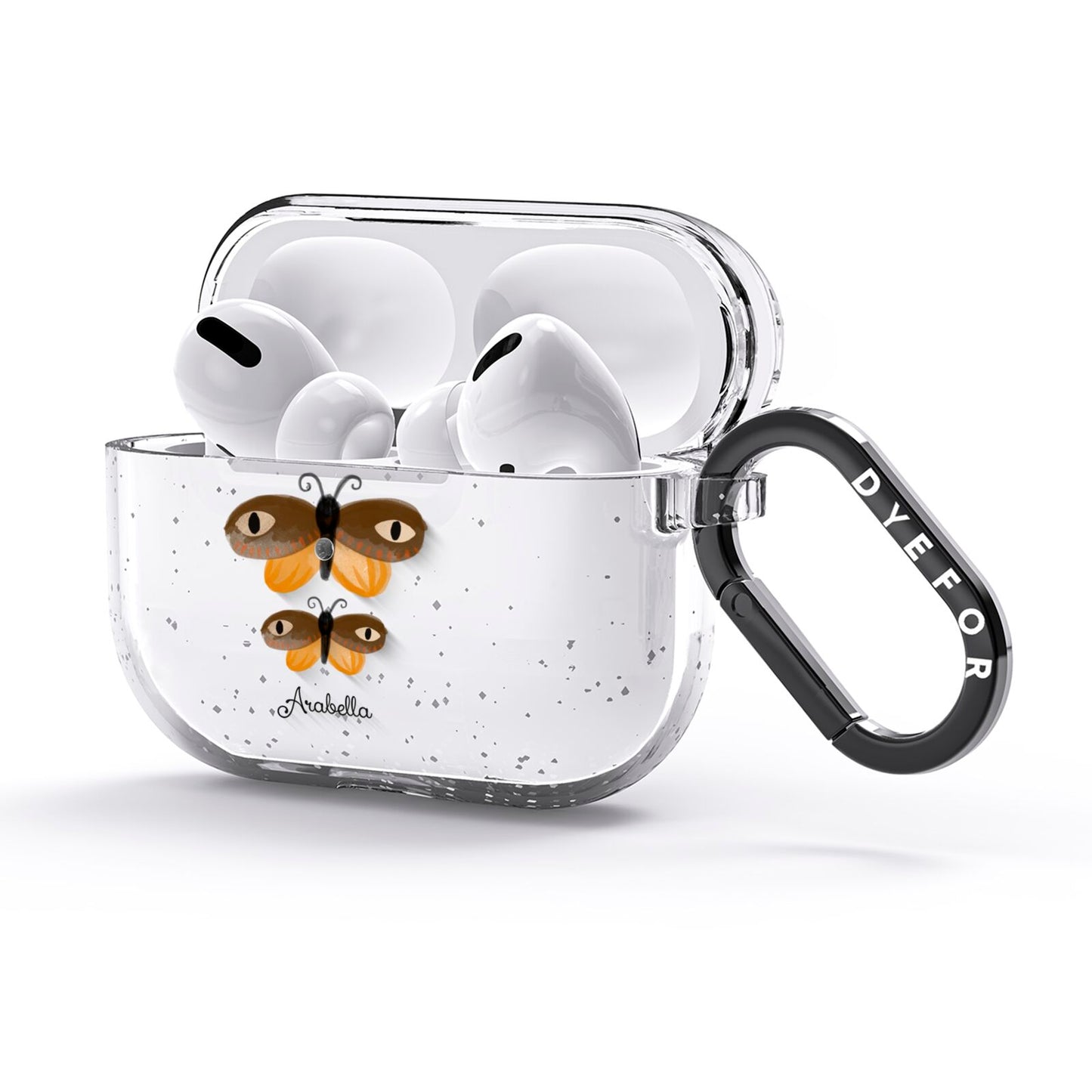 Butterfly Halloween Personalised AirPods Glitter Case 3rd Gen Side Image