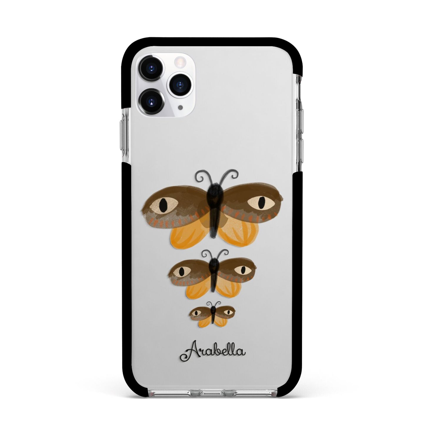 Butterfly Halloween Personalised Apple iPhone 11 Pro Max in Silver with Black Impact Case