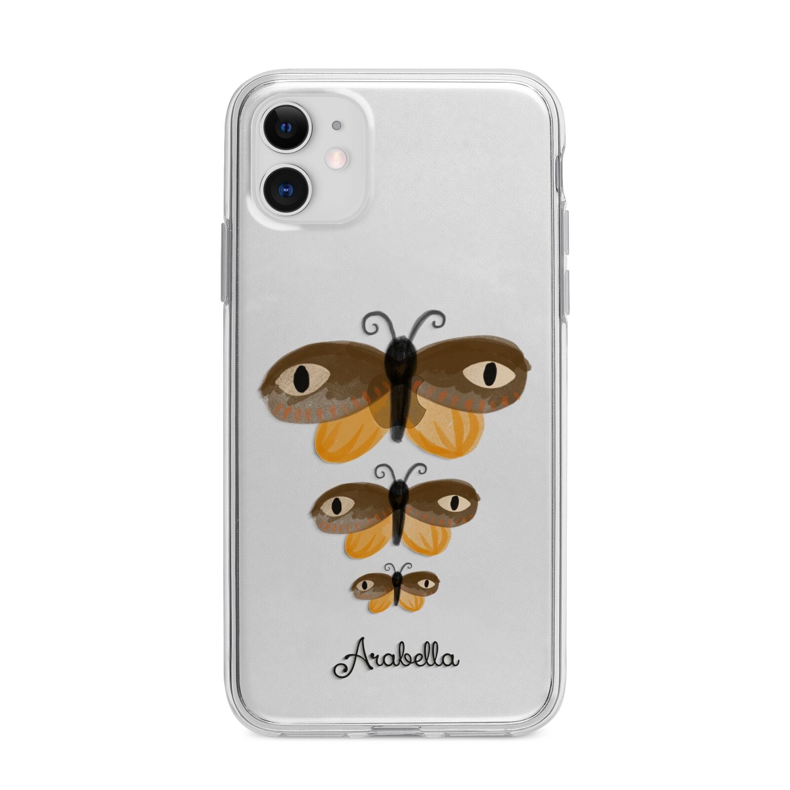 Butterfly Halloween Personalised Apple iPhone 11 in White with Bumper Case