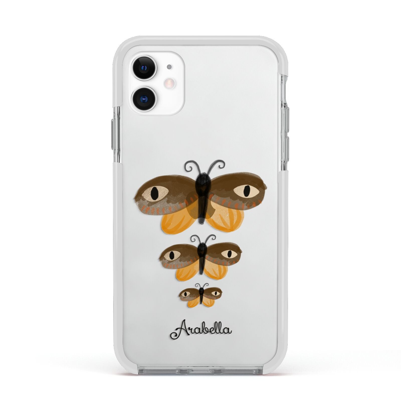 Butterfly Halloween Personalised Apple iPhone 11 in White with White Impact Case