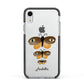 Butterfly Halloween Personalised Apple iPhone XR Impact Case Black Edge on Silver Phone