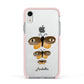 Butterfly Halloween Personalised Apple iPhone XR Impact Case Pink Edge on Silver Phone