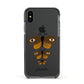 Butterfly Halloween Personalised Apple iPhone Xs Impact Case Black Edge on Black Phone