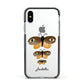 Butterfly Halloween Personalised Apple iPhone Xs Impact Case Black Edge on Silver Phone