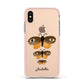 Butterfly Halloween Personalised Apple iPhone Xs Impact Case Pink Edge on Gold Phone