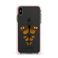 Butterfly Halloween Personalised Apple iPhone Xs Max Impact Case Pink Edge on Black Phone