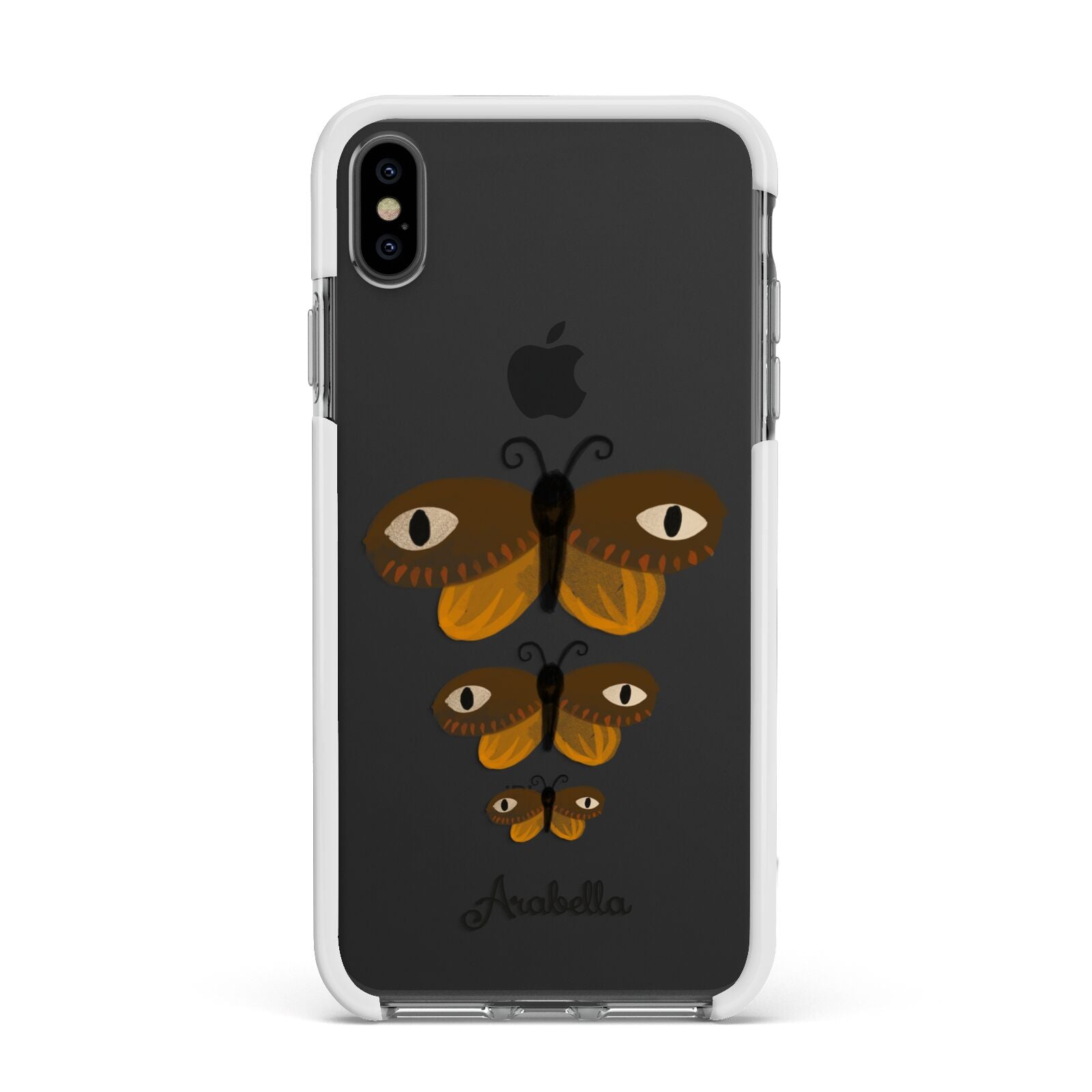 Butterfly Halloween Personalised Apple iPhone Xs Max Impact Case White Edge on Black Phone
