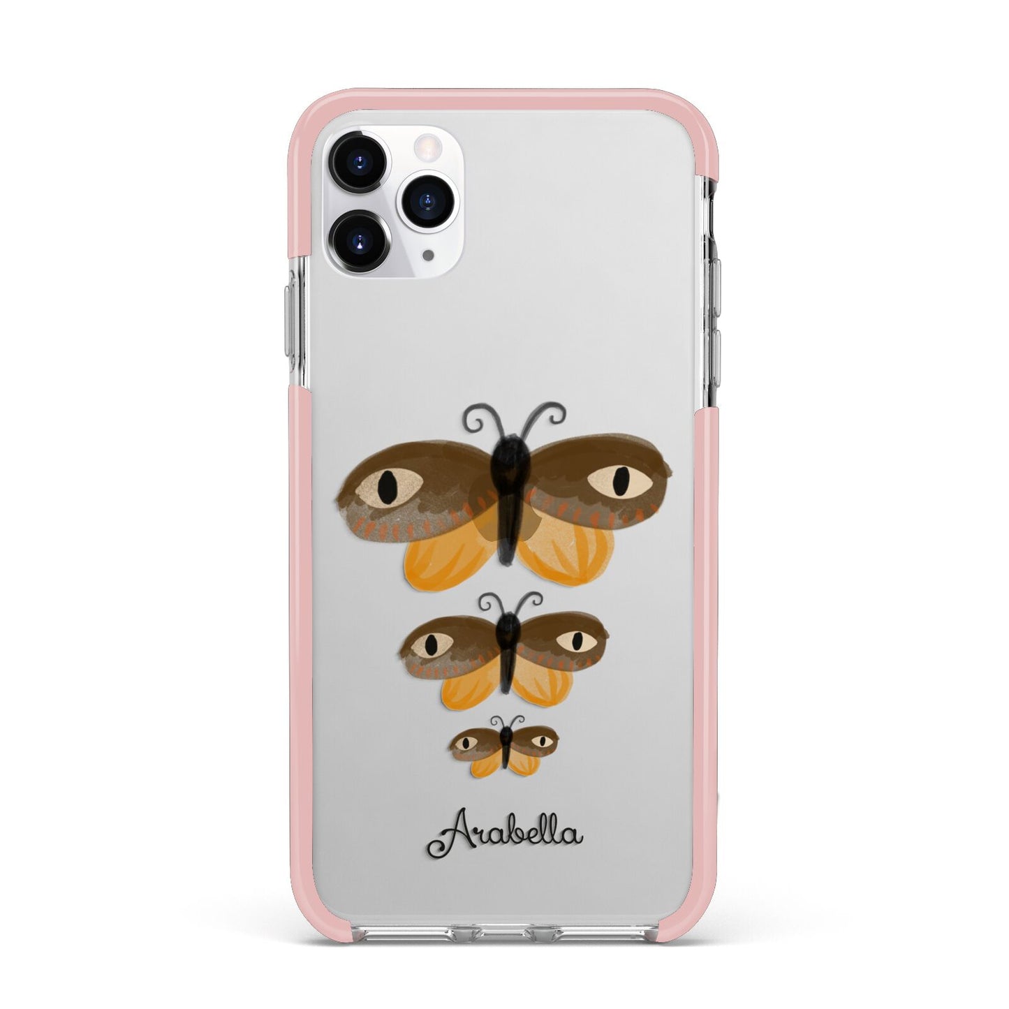 Butterfly Halloween Personalised iPhone 11 Pro Max Impact Pink Edge Case