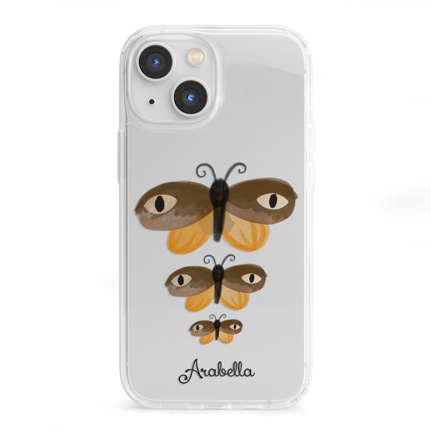 Butterfly Halloween Personalised iPhone 13 Mini Clear Bumper Case