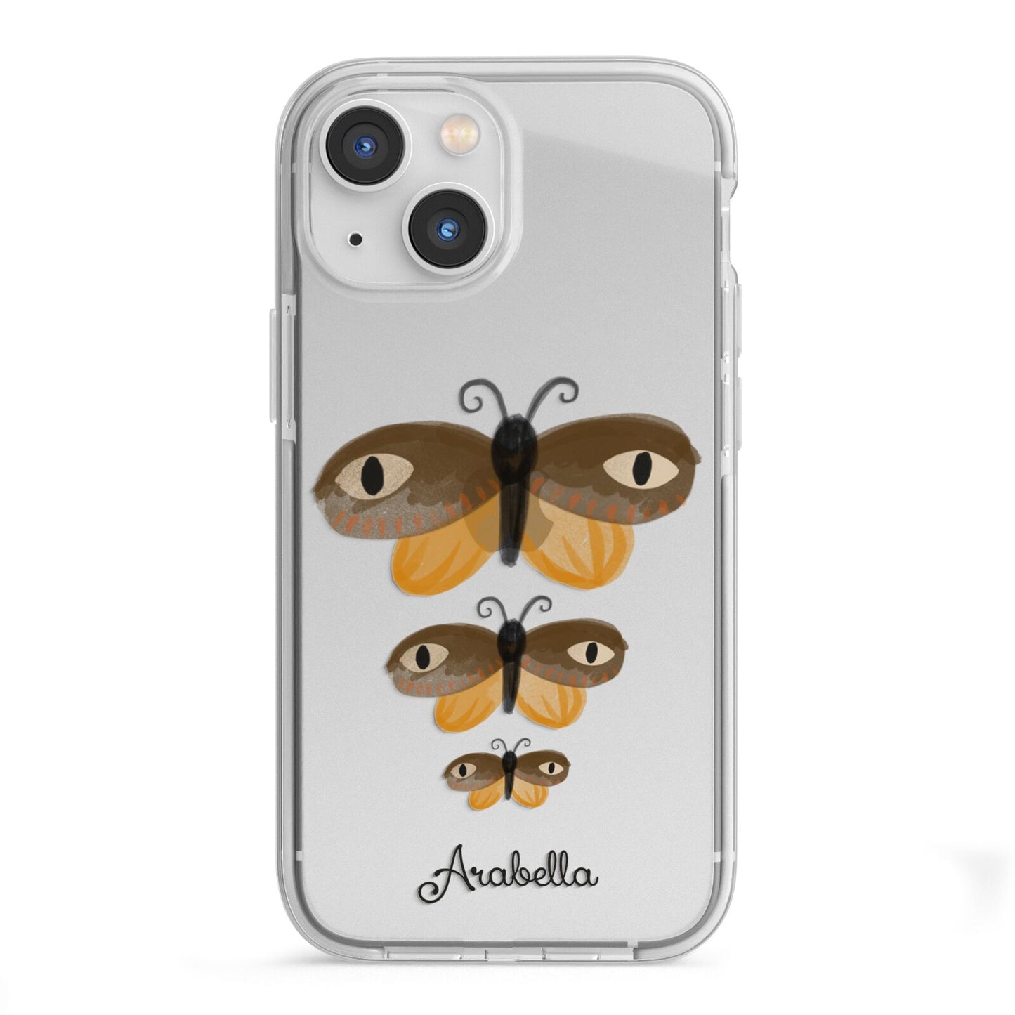 Butterfly Halloween Personalised iPhone 13 Mini TPU Impact Case with White Edges