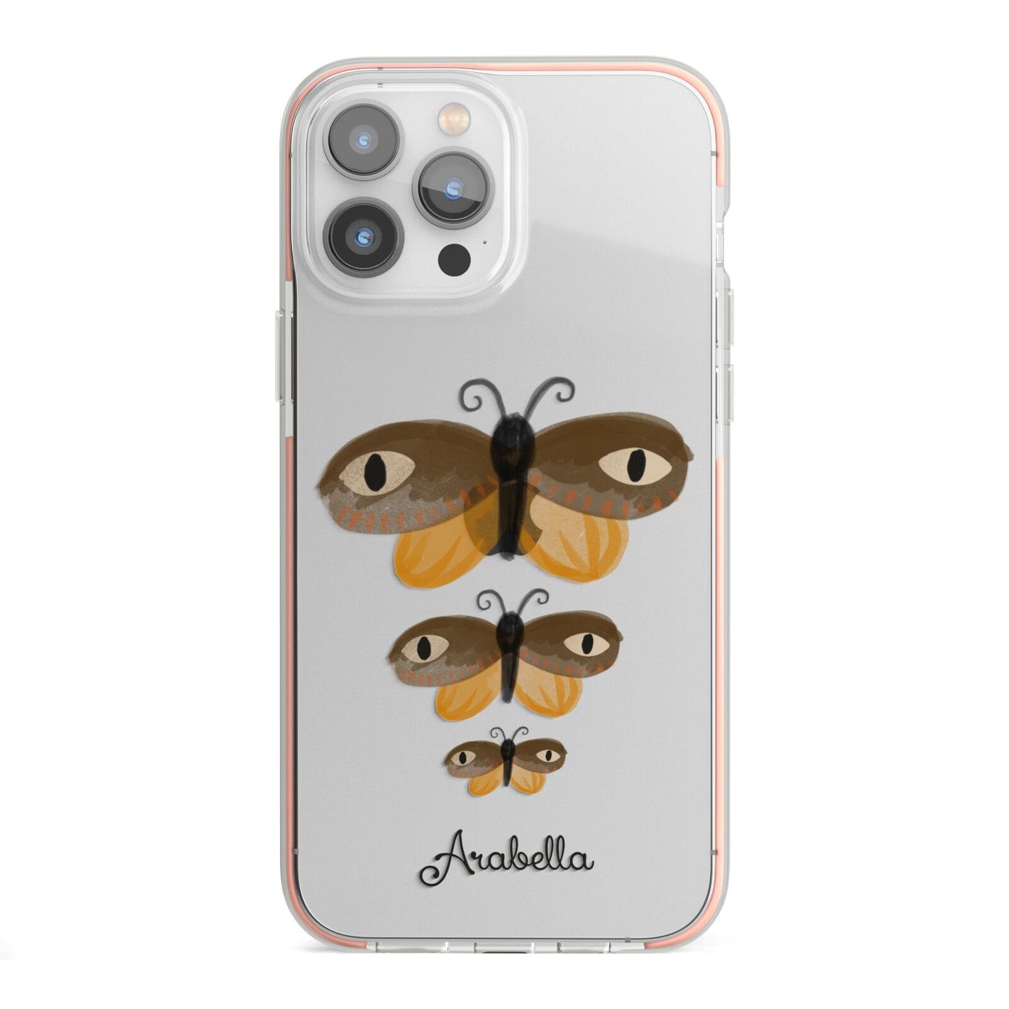 Butterfly Halloween Personalised iPhone 13 Pro Max TPU Impact Case with Pink Edges