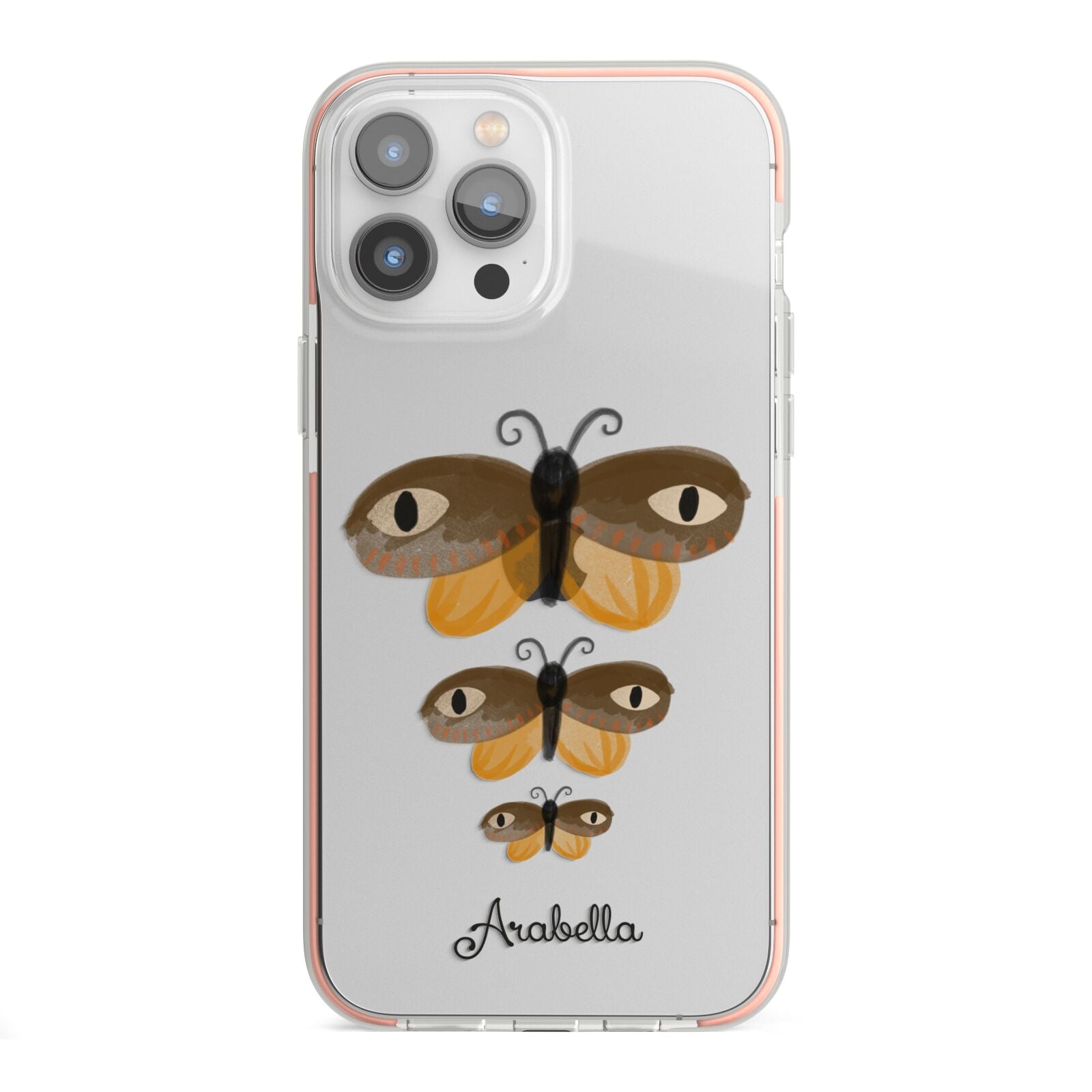 Butterfly Halloween Personalised iPhone 13 Pro Max TPU Impact Case with Pink Edges